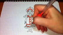 Простые рисунки #256 Русская красавица / народный костюм