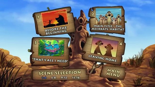 The Lion King 1 1/2 (2004) DvD Menu Walkthrough & Timon and Pumbaas Virtual Safari 1.5