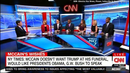 Panel on McCain's wishes, New York Times: John McCain doesn't want President Donald Trump at his Funeral, would like President Barack Obama,  George W. Bush to speak. #JohnMcCain #DonaldTrump #BarackObama #Breaking @PARISDENNARD @MariaTCardona @Alicetweet