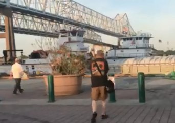 Barge Hits Pier Outside New Orleans' Mardi Gras World