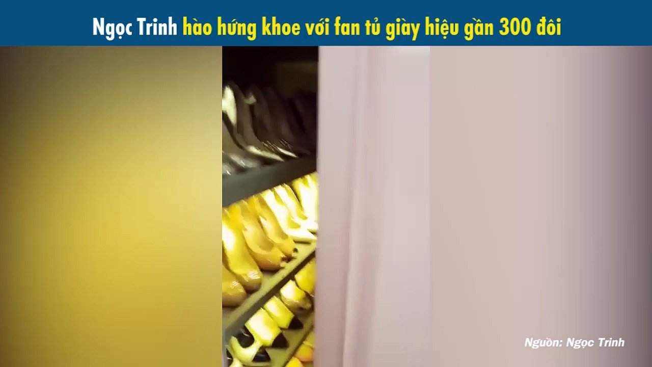 Cao hứng khoe của, Ngọc Trinh khiến fan choáng ngợp với tủ giày hiệu gần 300 đôi