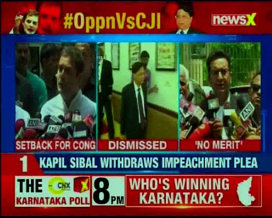 Major setback for the Congress; Impeachment motion against the CJI Dipak Misra wisthdrawn