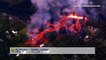 Vues aériennes des coulées de boues du volcan à Hawaii