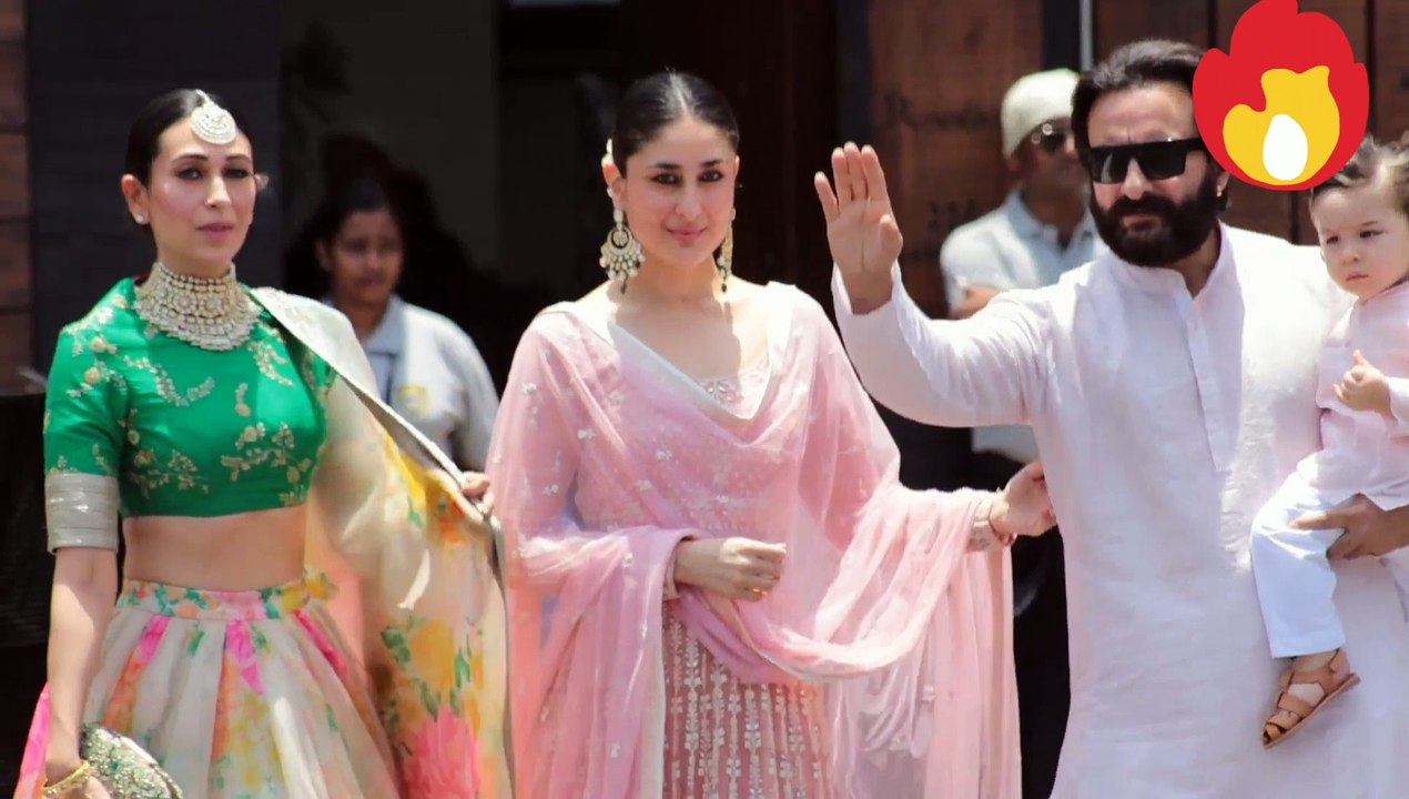 Taimur Ali Khan With Mommy Kareena Dad Saif & Maasi Karisma At Sonam Kapoor & Anand Ahuja's Wedding