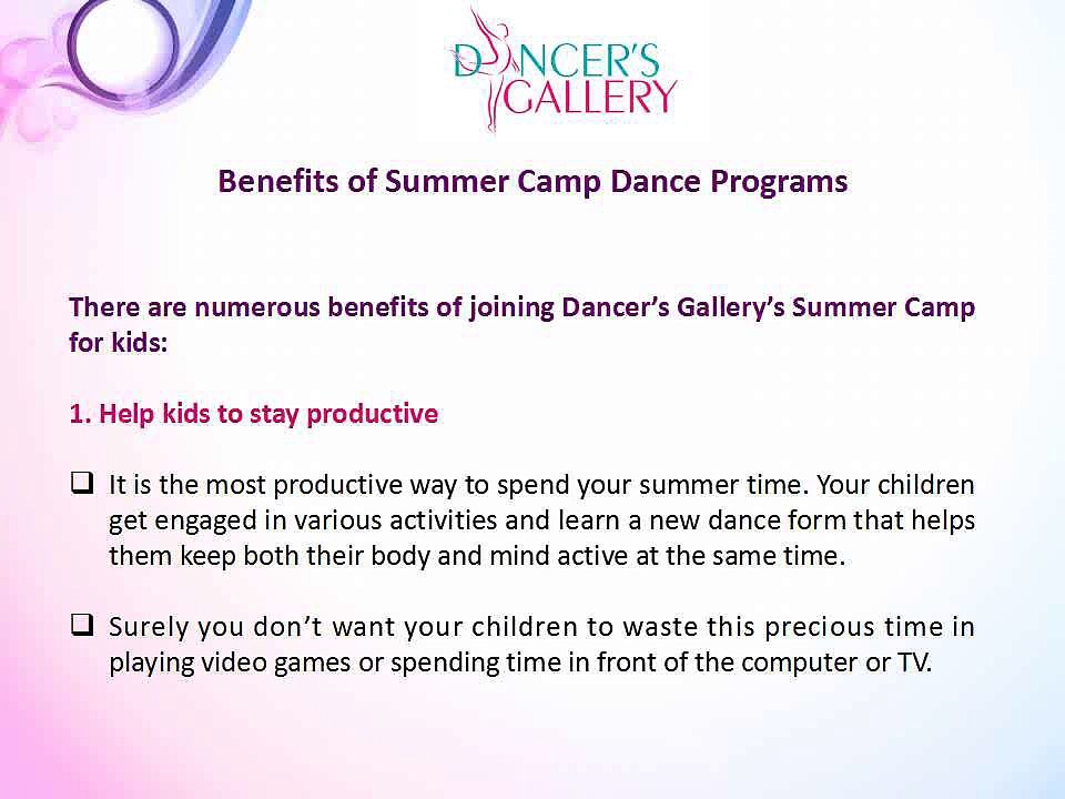 Benefits of Summer Camp Dance Programs