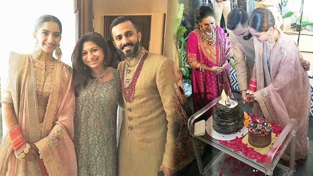 Sonam Kapoor - Anand Ahuja CUT CAKE after MARRIAGE | FilmiBeat