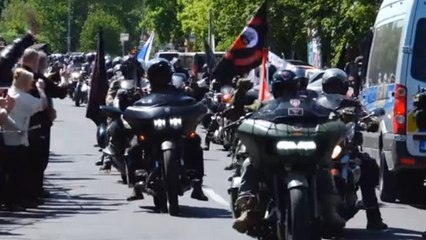Night Wolves biker group arrives in Prague