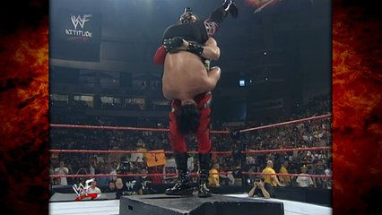 Kane & X-Pac vs Matt & Jeff Hardy w/ Michael Hayes (Kane Tombstones Bradshaw on Steel Steps)! 7/4/99