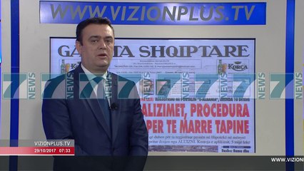 SHTYPI I DITES ME TITUJT E GAZETAVE SHQIPTARE E DIEL 29 TETOR 2017 - News, Lajme - Kanali 7