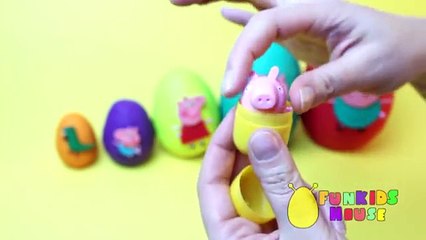 Smallest to Biggest Peppa Pig Play Doh Surprise Eggs - Learn Sizes