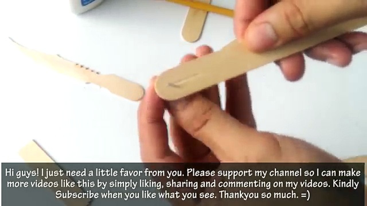 Butterfly Knife with multiple popsicle blades DIY tutorial