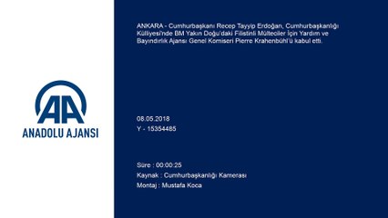 Cumhurbaşkanı Erdoğan, UNRWA Genel Komiseri Krahenbühl’ü kabul etti - ANKARA