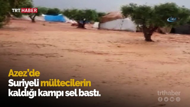 Azez’deki savaş mağdurlarını bu kez sel vurdu