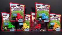 6 Disney Cars Trucks with Mack, Gray, Octaine Gain, Chick Hicks, No Stall and RPM Semi Camion