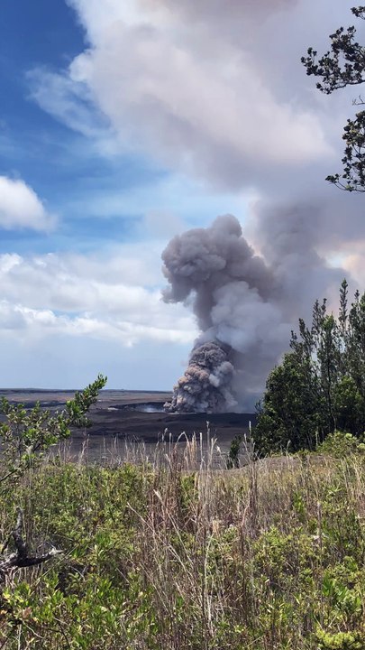 Billowing Smoke From the Active Volcano