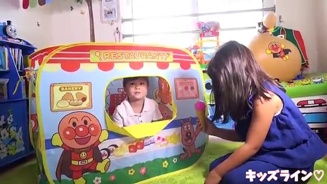 アンパンマン おもちゃ おうちでレストラン 折りたたみ お家 テントハウス お店屋さんごっこ おままごと Anpanman Restaurant House Toy