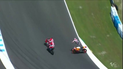 Spanish MotoGP Crash - Multiple Views