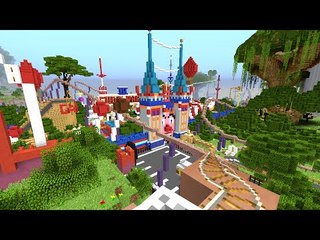 Minecraft: SUPER MONTANHA RUSSA NO PARQUE DE DIVERSÕES!! (Lunapark Roller Coaster)