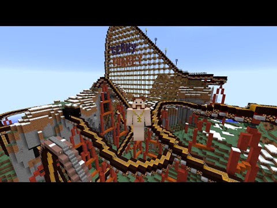 Minecraft: ANDANDO NÚ NA MONTANHA RUSSA!! (The Jerky Turkey Roller Coaster)