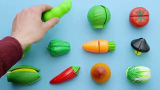 Learning Names of Food for Kids | Part 1 : Vegetables and Fruit | Velcro Cutting Fruit and Veggies