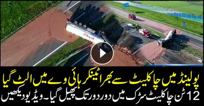 Tanker full of chocolate spills all over highway