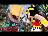 Minecraft : MULHER MARAVILHA vs SUPER GIRL - BATALHA DE HERÓI