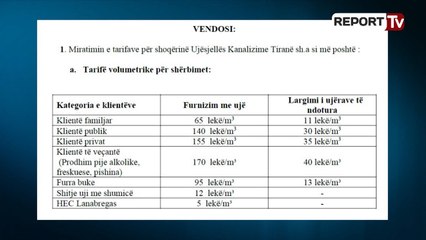 Descargar video: Report TV - Rritja e çmimit të ujit në Tiranë ERRU miraton tarifat e reja