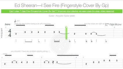 Ed Sheeran - I See Fire Guitar Tab