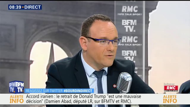 Damien Abad (LR) souhaite une réaction européenne après le retrait des États-Unis de l’accord nucléaire iranien