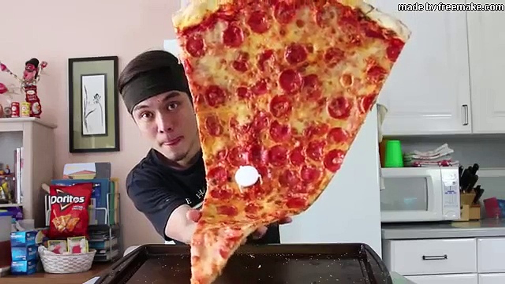 Matt Stonie vs 1 MASSIVE Slice of Pizza(1) - video dailymotion