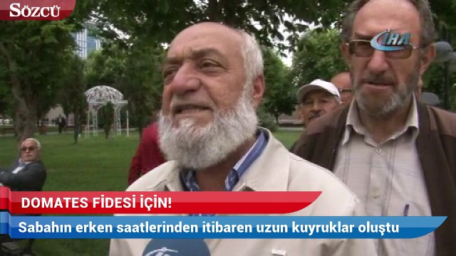 Domates fidesi için metrelerce kuyruk oluşturdular