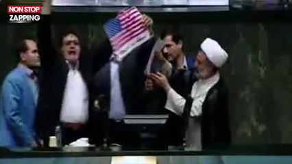 Iran : Le Parlement brûle un drapeau américain et scande des chants anti-américains (Vidéo)