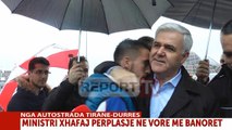 Report TV - Përmbytjet, i riu nga Tirana përlotet para Xhafajt , ministri i jep nr e telefonit