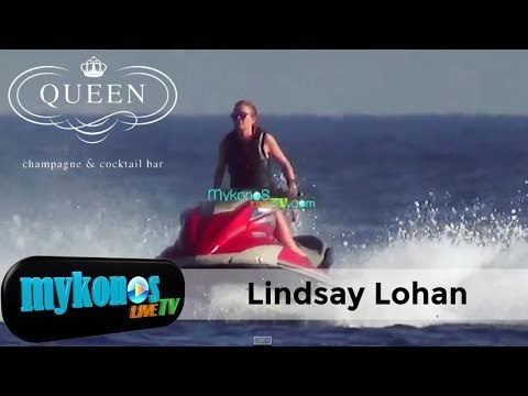 Lindsay Lohan jet skiing in Mykonos