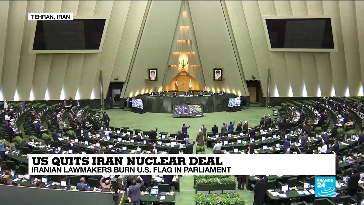 US quits nuclear deal: Iranian lawmakers burn American flag in parliament