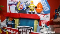 Transformers Rescue Bots Fire at the Griffin Rock Garage, Blades, Heatwave, Kade, Robot Dog Servo