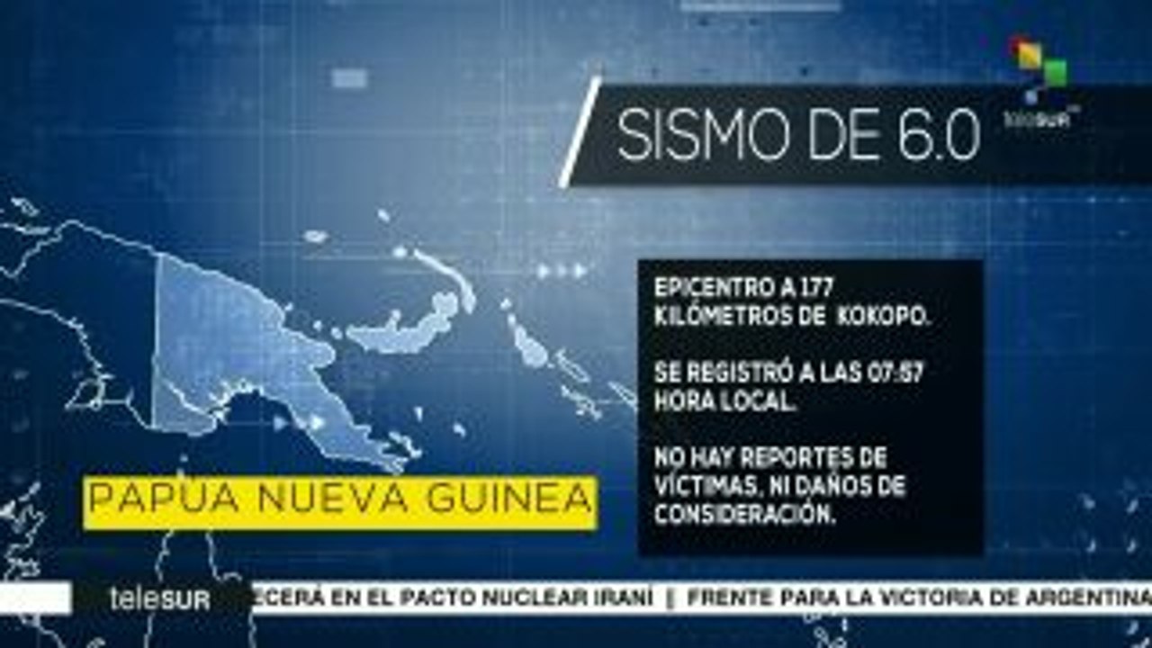 Sismo de magnitud 6,0 sacude Papúa Nueva Guinea