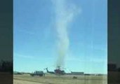 Dust Devil Swirls Near Texas Wildfire