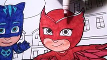 PJ MASKS Coloring Pages | Coloring Catboy, Owlette and Gekko | Learn Colors for Kids