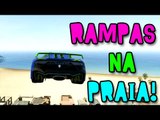 GTA V ONLINE - SALTOS E RAMPAS DIVERTIDAS NA PRAIA!!