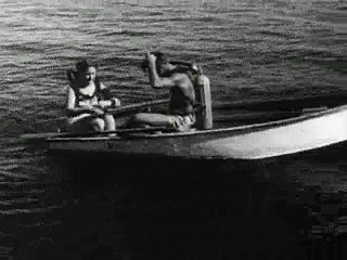 Classic vintage scuba scene