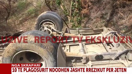 Report TV - Ekskluzive, Autobusi me nxënës që u përmbys në Skrapar