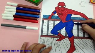 speed coloring : How to color spiderman coloring pages , coloring pages for kids , coloring books