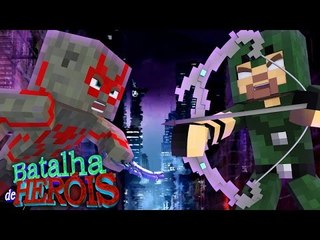Minecraft : DRAX vs ARROW - BATALHA DE HERÓI