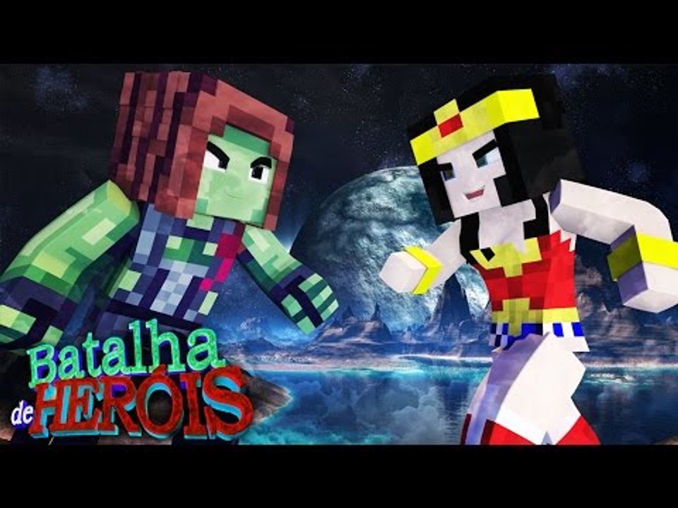 Minecraft : GAMORA vs MULHER MARAVILHA - BATALHA DE HERÓI