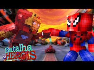 Minecraft : IRON MAN vs SPIDER-MAN - BATALHA DE HERÓI - GUERRA CIVIL