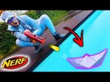 TIRO AO ALVO NA PISCINA COM NERF !