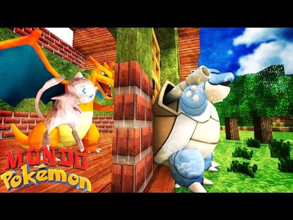 Minecraft : MUNDO POKÉMON ( Pokémon World) #23 - BLASTOISE ATACA CHARIZARD E MEW !