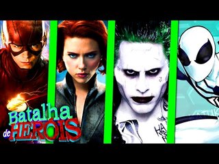 Minecraft : THE FLASH vs VIÚVA NEGRA vs JOKER vs SPIDER-MAN BRANCO - BATALHA DE HERÓI