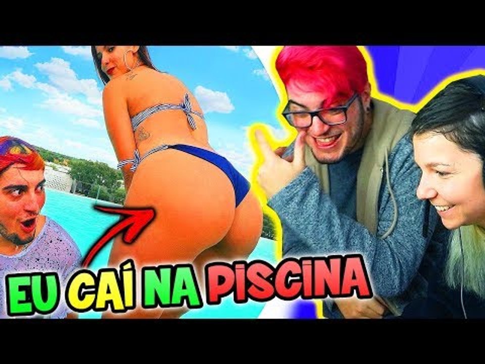 EU CAÍ NA PISCINA - PARÓDIA Tô Apaixonado Nessa Mina - REACT DA MINHA NAMORADA